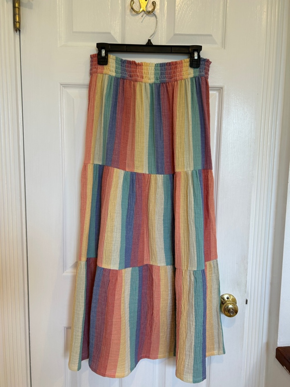 Marine Layer Rainbow Striped Tiered Maxi Skirt - like new